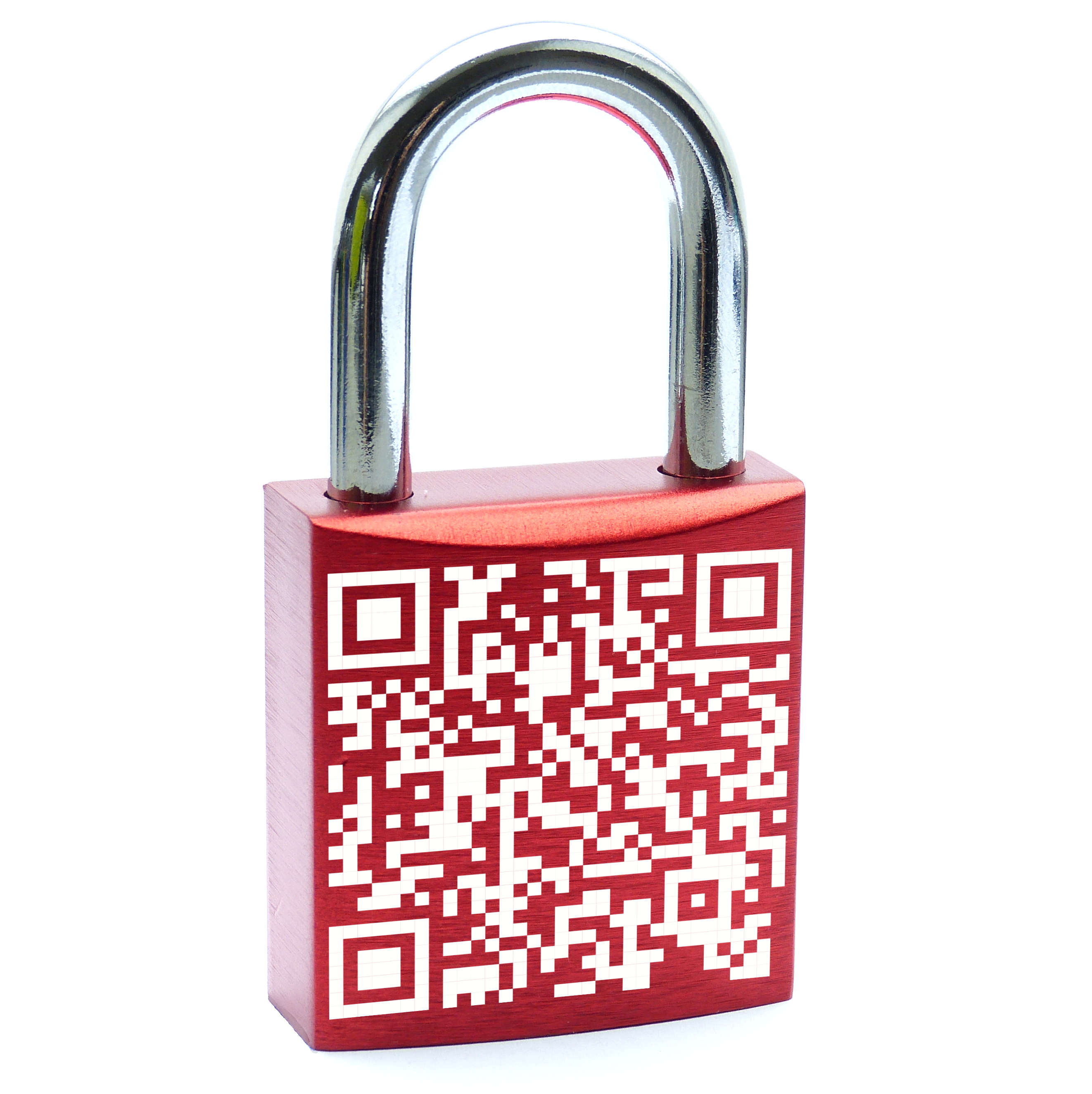 Liebesschloss in rot mit QR Code